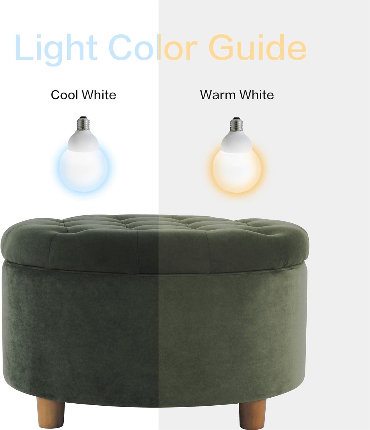 imageHomepop Home Decor N8264F1044 Large Button Tufted Woven Round Storage Ottoman Ottoman with Storage for Living Room amp Bedroom Traditional PaisleyLoden Green Velvet
