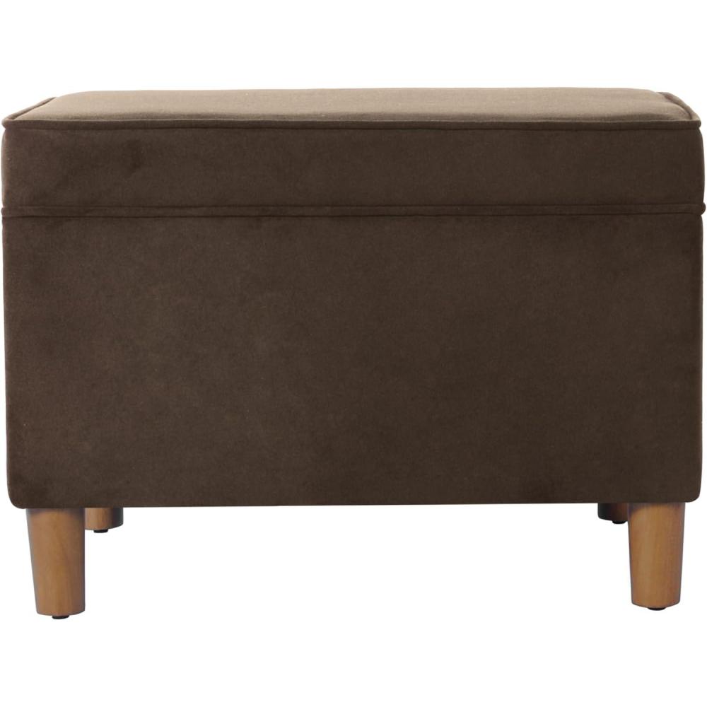 imageHomepop Home Decor  Upholstered MediumRectangular Storage Ottoman  Hinged Lid Ottoman with Storage for Living Room amp Bedroom Tan LinenChocolate Brown Velvet