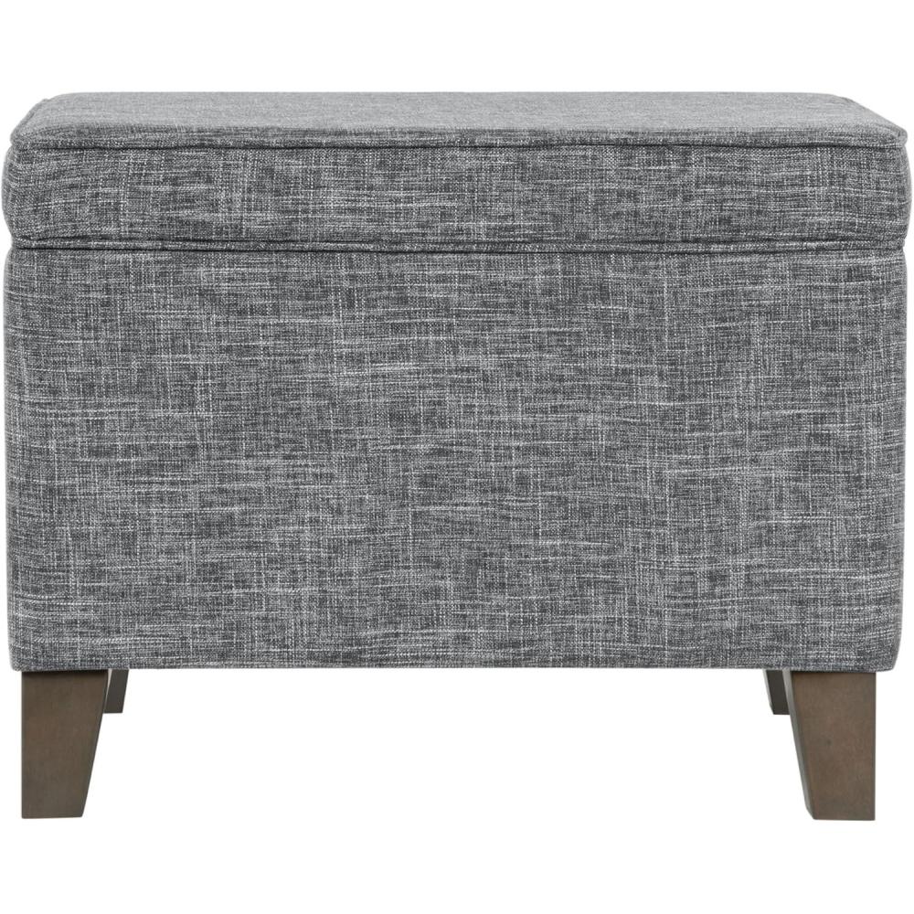 imageHomepop Home Decor Upholstered MediumRectangular Storage Ottoman Hinged Lid Ottoman with Storage for Living Room amp Bedroom Tan LinenGrey