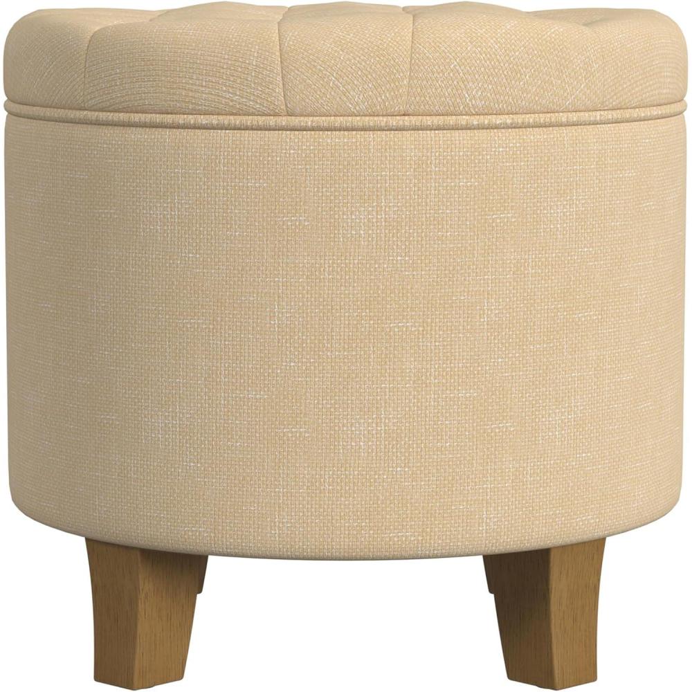 imageHomepop Home Decor Upholstered Round Velvet Tufted Foot Rest Ottoman Ottoman with Storage for Living Room amp Bedroom Decorative Home Furniture Burgundy SmallLight Tan Textured Solid