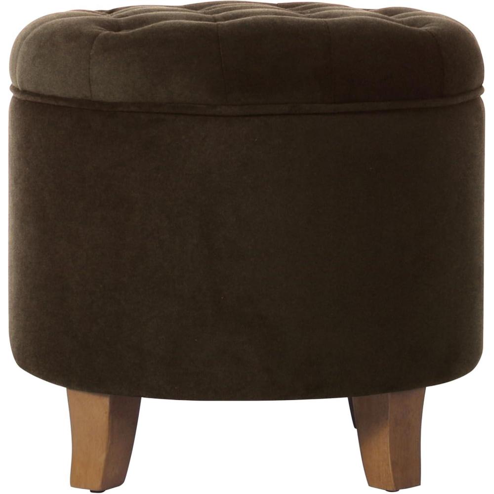 imageHomepop Home Decor Upholstered Round Velvet Tufted Foot Rest Ottoman Ottoman with Storage for Living Room amp Bedroom Decorative Home Furniture Burgundy SmallBrown Velvet