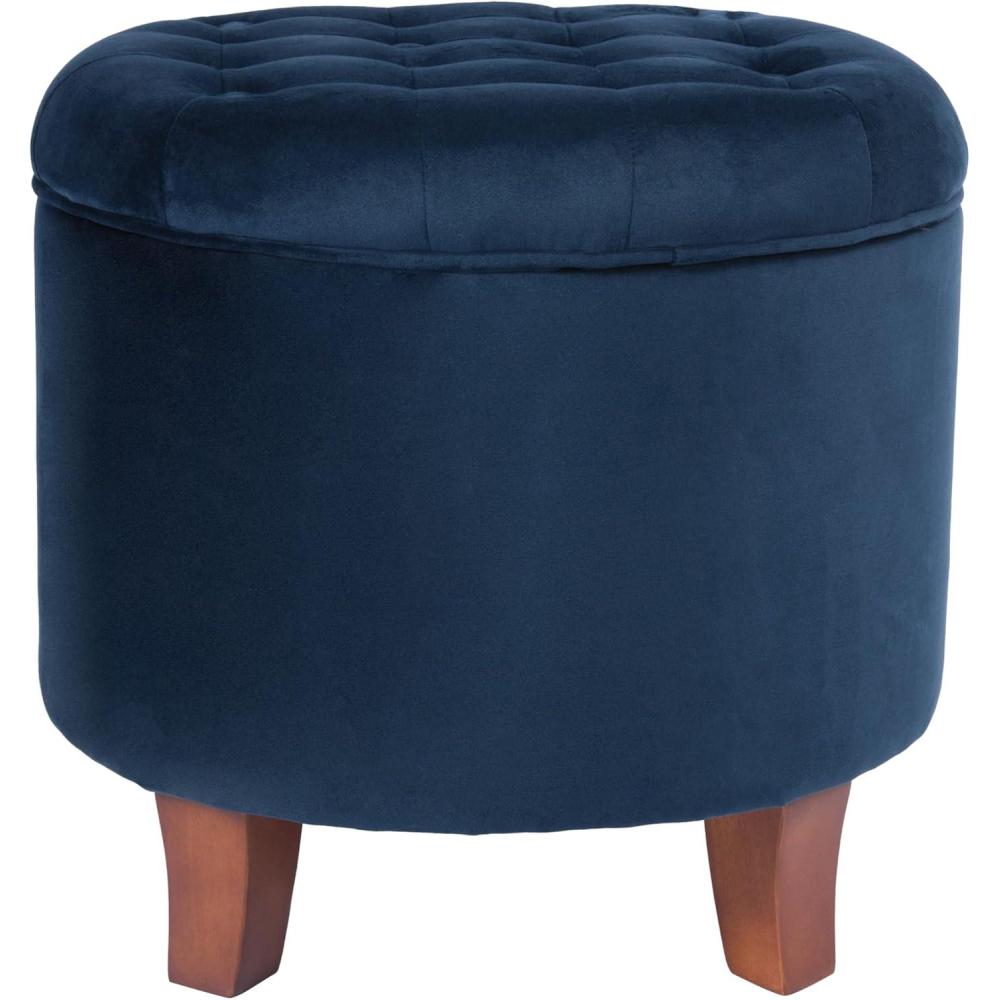 imageHomepop Home Decor Upholstered Round Velvet Tufted Foot Rest Ottoman Ottoman with Storage for Living Room amp Bedroom Decorative Home Furniture Burgundy SmallNavy