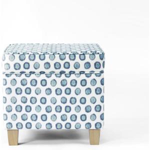 HomePop Home Decor | K7342-A873 | Classic Square Storage Ottoman with Lift Off Lid | Ottoman with Storage for Living Room & Bedroom, Light Grey Print, Large(Green)