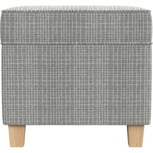 HomePop Home Decor | K7342-F2262| Classic Square Storage Ottoman with Lift Off Lid | Ottoman with Storage for Living Room & Bedroom, Black Plaid Large(Sage Mini Grid Pattern)