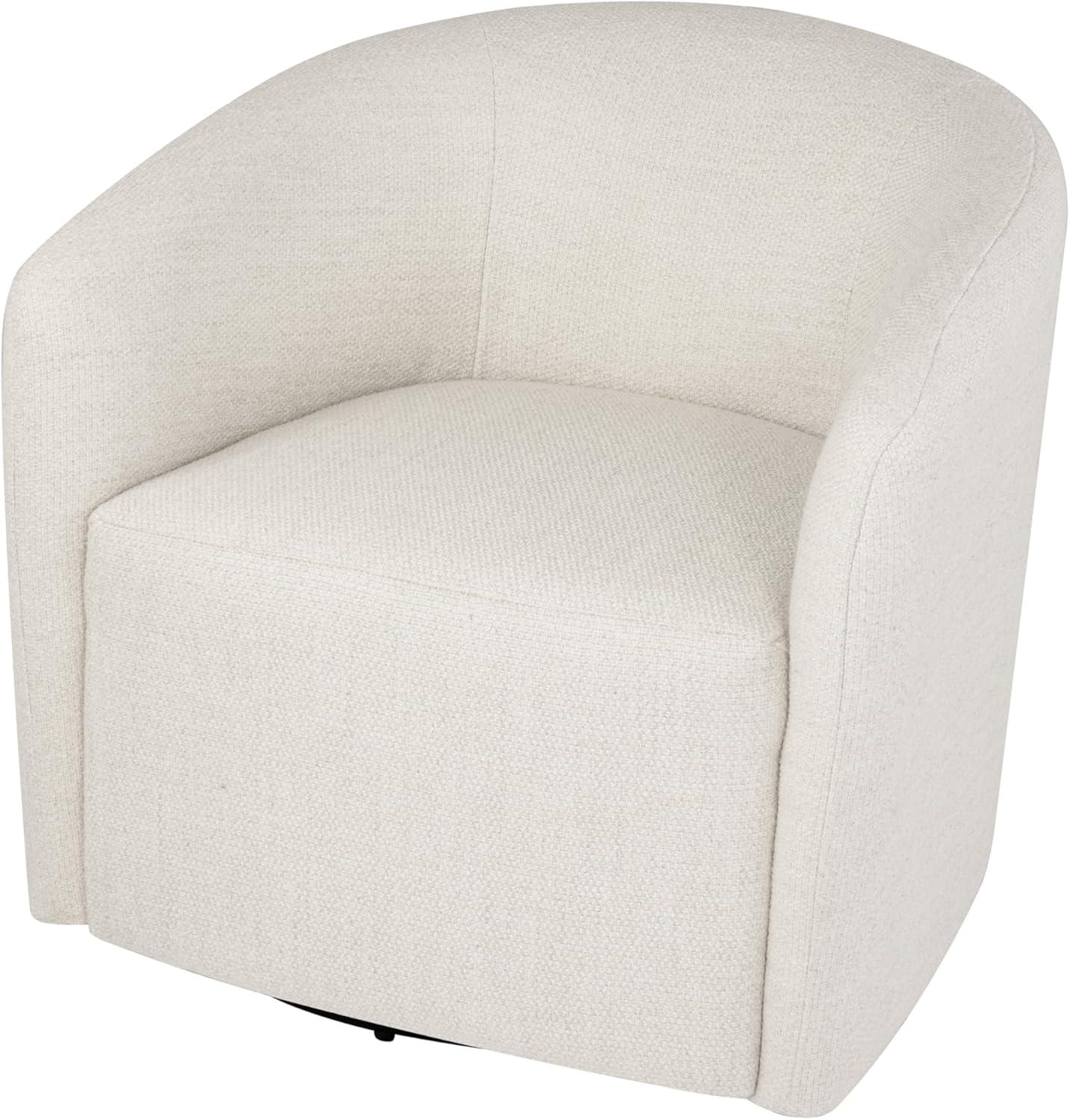 imageHomePop Upholstered Swivel Accent Chair Modern Barrel Chair with 360 Swivel Base Midtone Gray Fabric for Living Room Bedroom or OfficePutty Beige