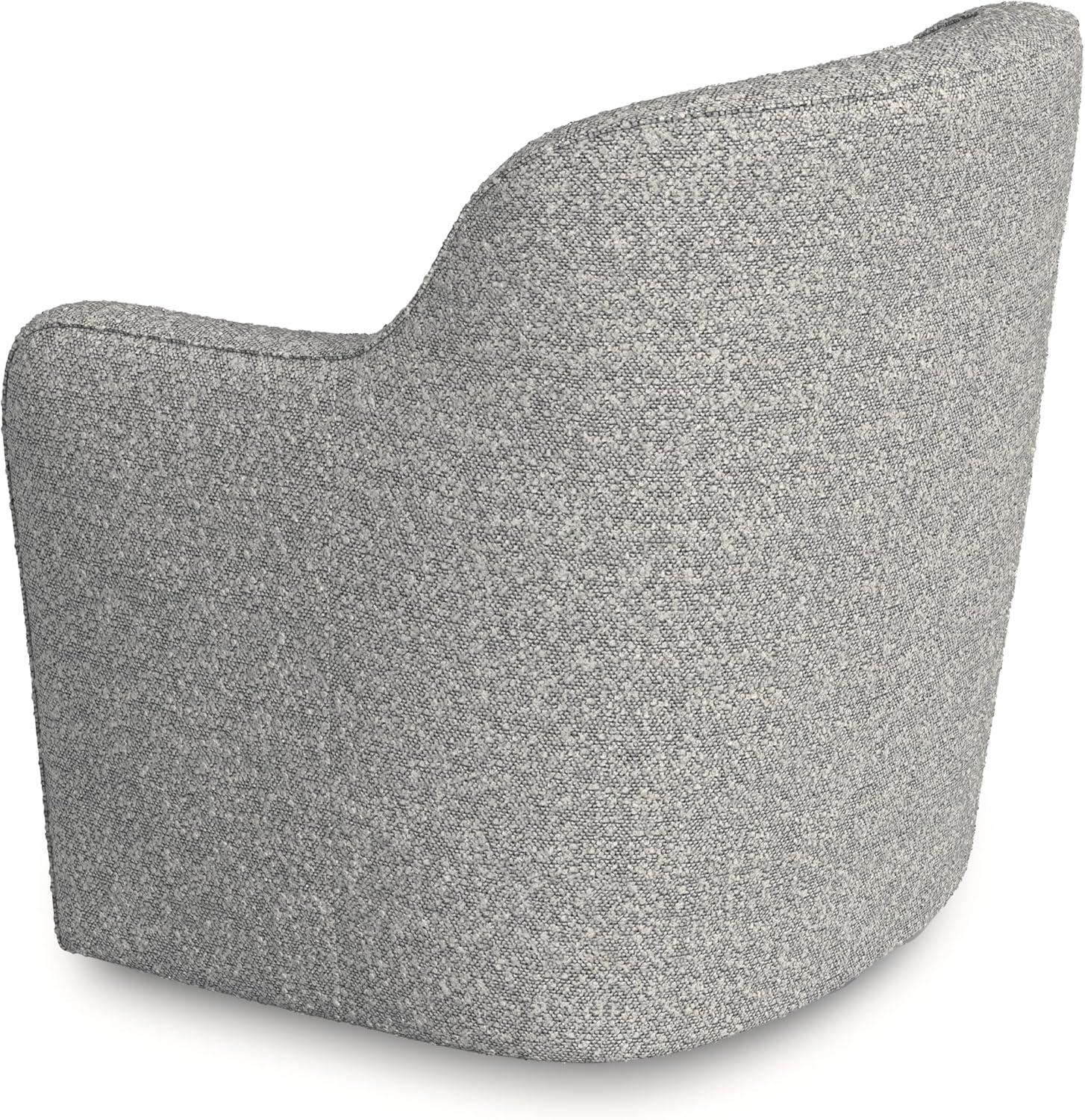 imageHomepop Home Dcor Upholstered 360 Barrel Back Swivel Chair Accent Chairs for Living Room amp Bedroom Decorative Home Furniture White Boucle with Gray YarnWhite Boucle With Gray Yarn