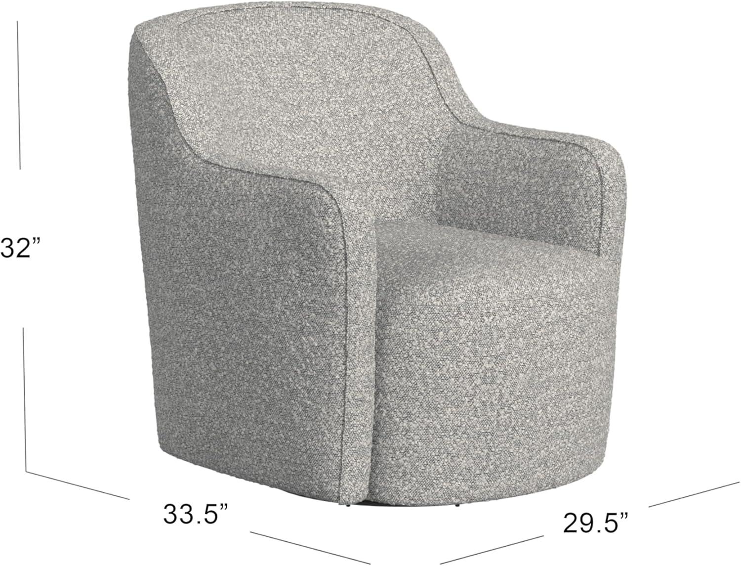 imageHomepop Home Dcor Upholstered 360 Barrel Back Swivel Chair Accent Chairs for Living Room amp Bedroom Decorative Home Furniture White Boucle with Gray YarnWhite Boucle With Gray Yarn