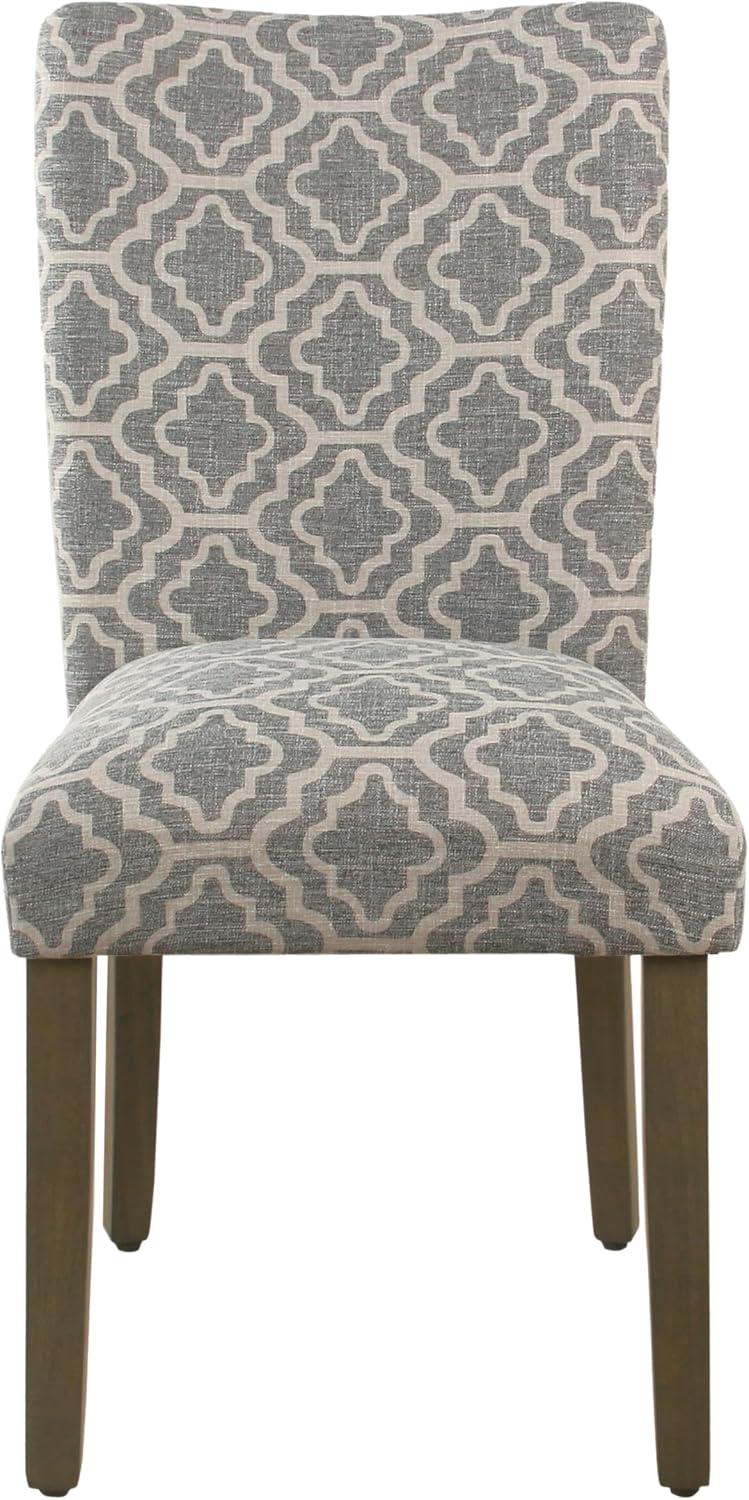imageHomePop Classic Parsons Dining Chair Blue Geometric Set of 2Ash Grey Geometric