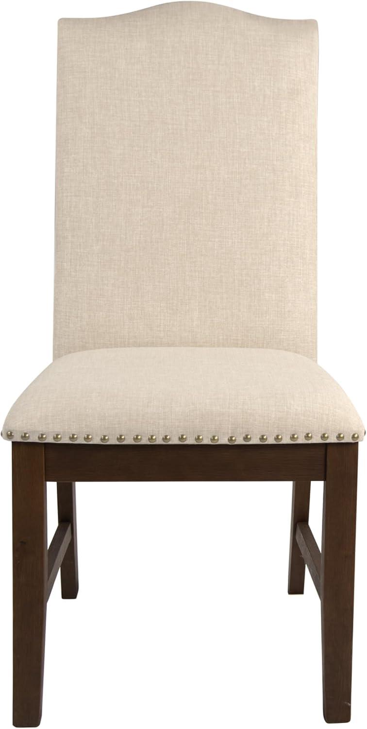 imageHomePop Classic Parsons Dining Chair Blue Geometric Set of 2Beige Woven