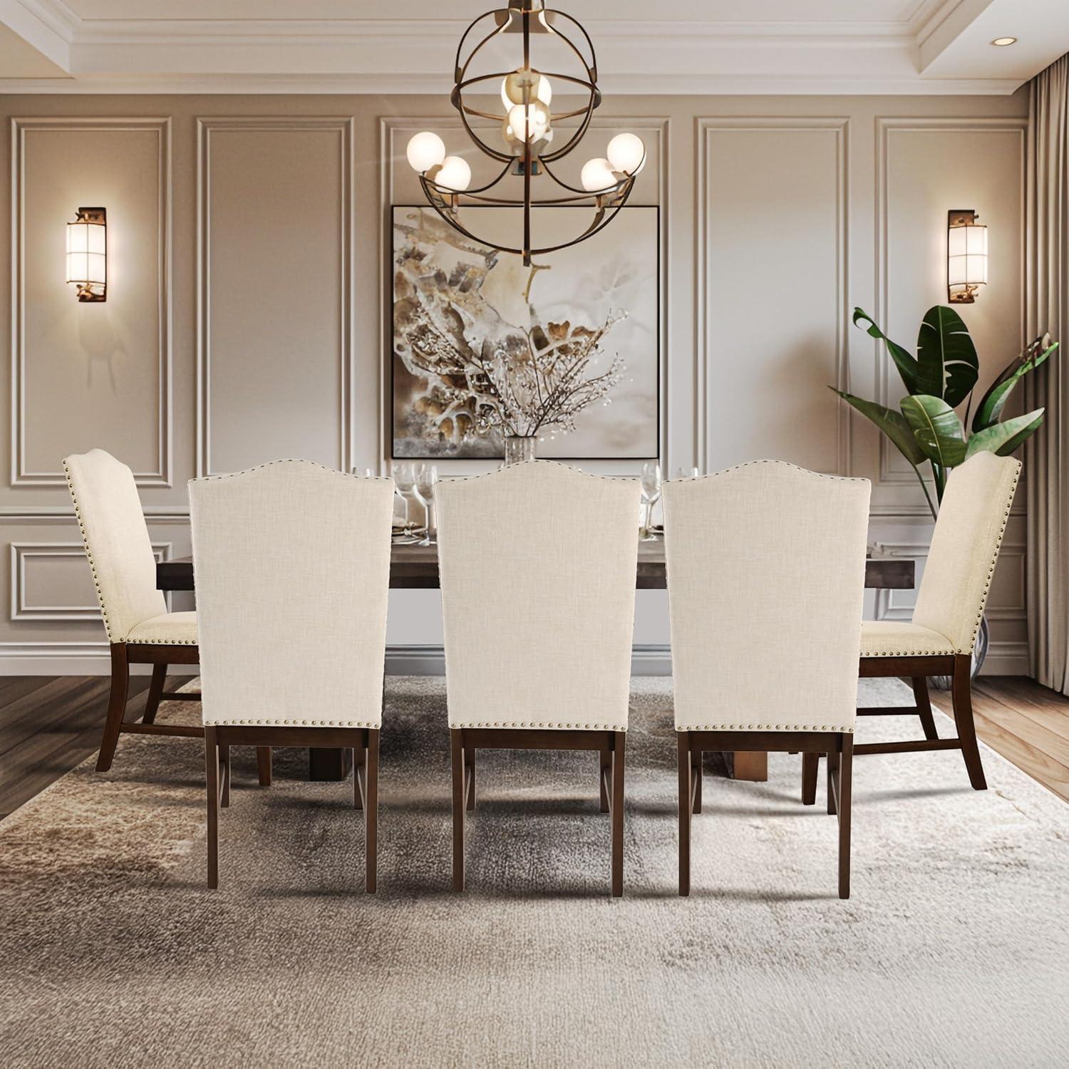 imageHomePop Classic Parsons Dining Chair Blue Geometric Set of 2Beige Woven