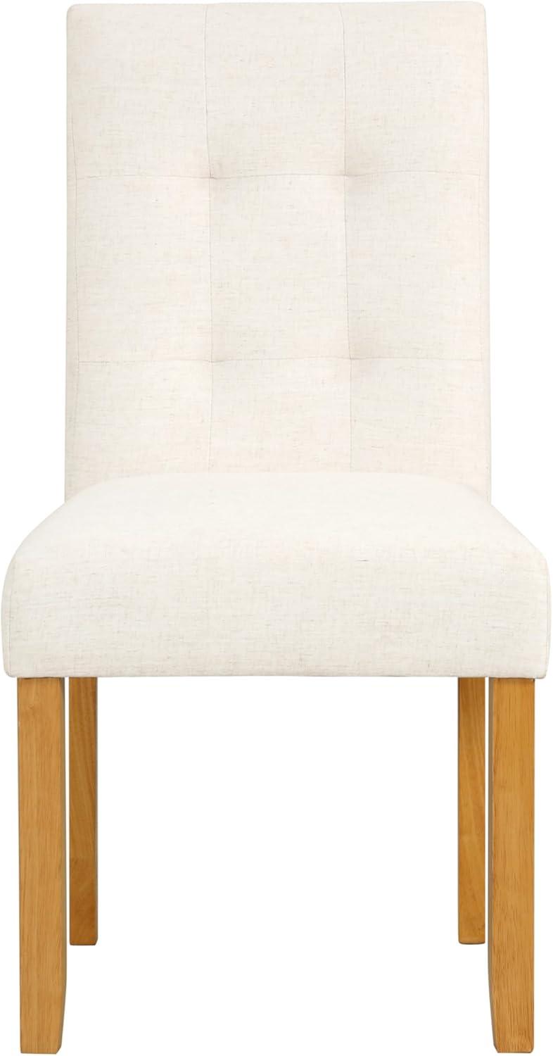imageHomePop Classic Parsons Dining Chair Blue Geometric Set of 2Ivory Textured Woven