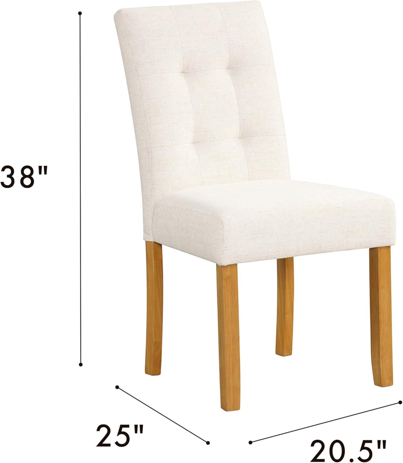 imageHomePop Classic Parsons Dining Chair Blue Geometric Set of 2Ivory Textured Woven