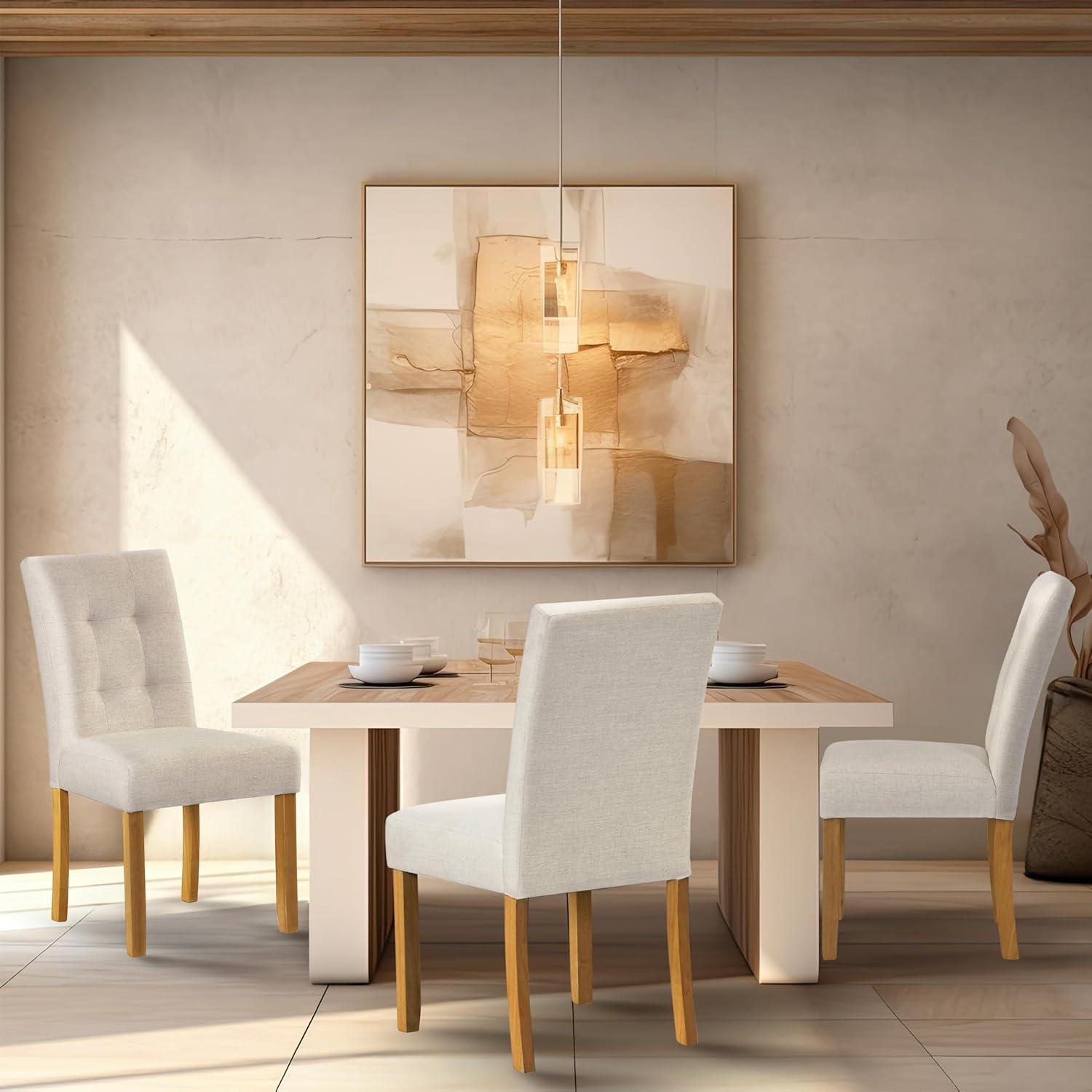 imageHomePop Classic Parsons Dining Chair Blue Geometric Set of 2Ivory Textured Woven