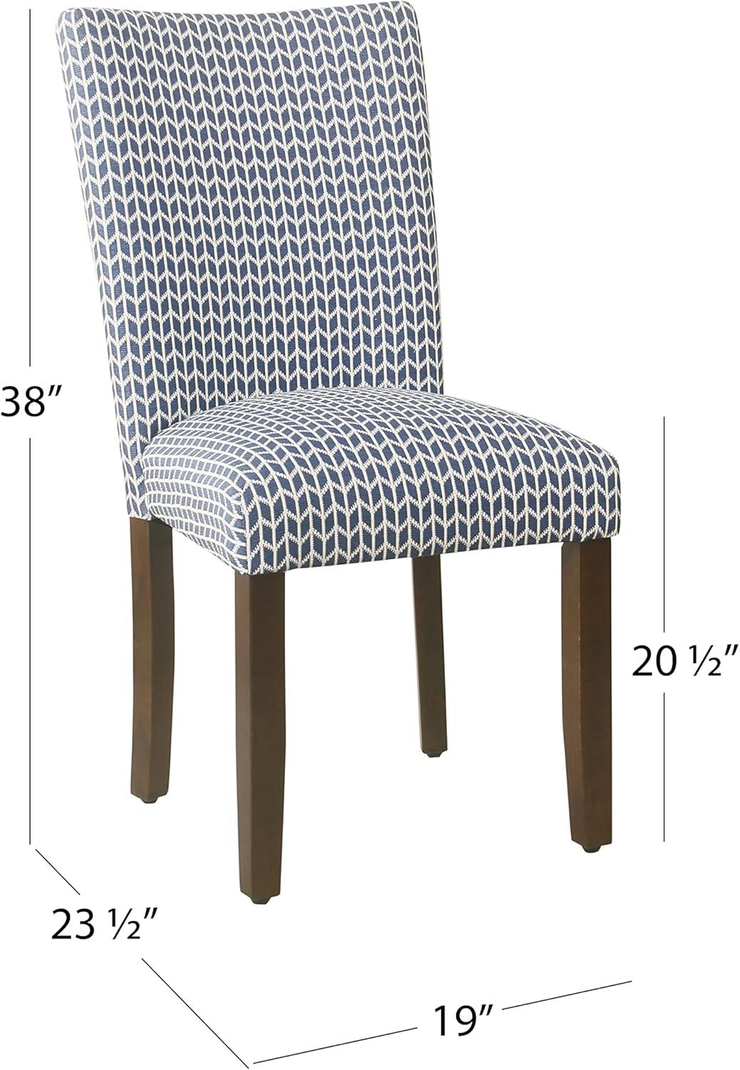 imageHomePop Classic Parsons Dining Chair Blue Geometric Set of 2Light Blue