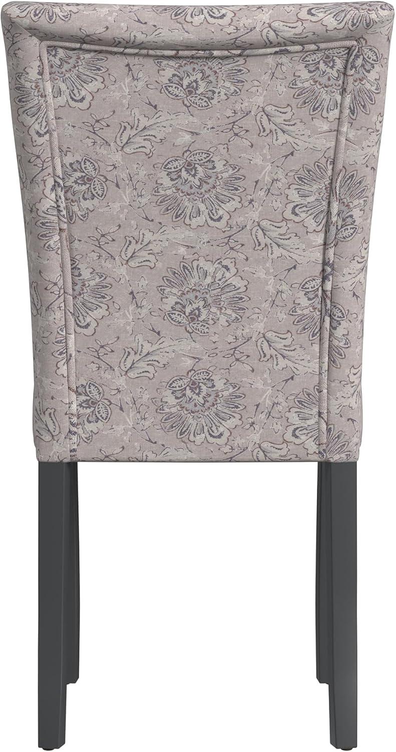 imageHomePop Classic Parsons Dining Chair Blue Geometric Set of 2Linen Artistic Floral Print