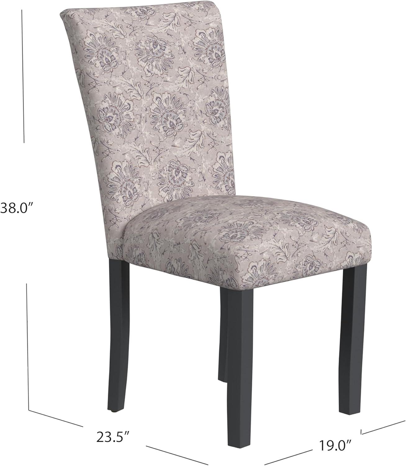 imageHomePop Classic Parsons Dining Chair Blue Geometric Set of 2Linen Artistic Floral Print
