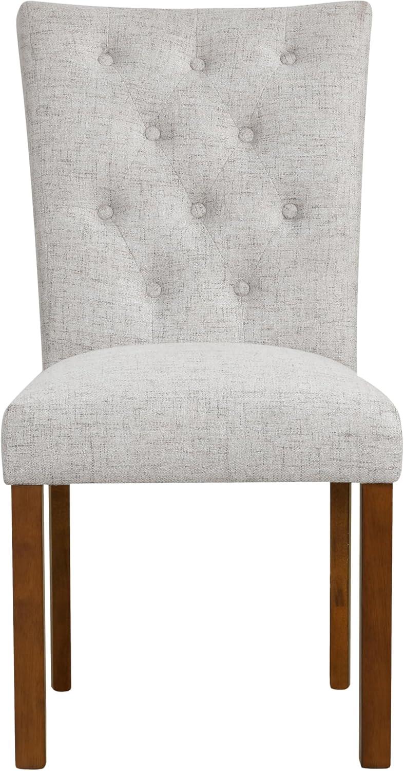 imageHomePop Classic Parsons Dining Chair Blue Geometric Set of 2Neutral Textured Solid Woven