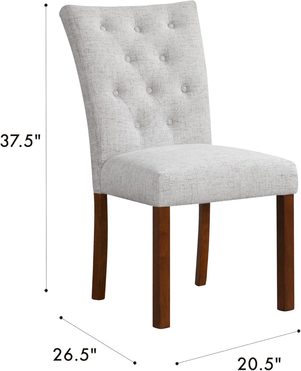imageHomePop Classic Parsons Dining Chair Blue Geometric Set of 2Neutral Textured Solid Woven