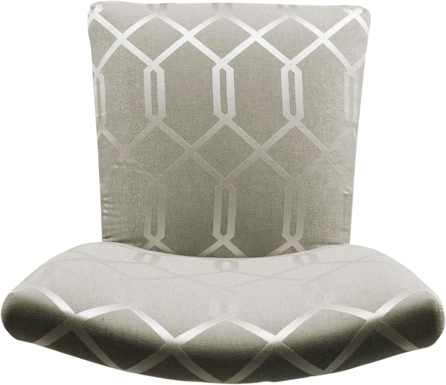 imageHomePop Classic Parsons Dining Chair Blue Geometric Set of 2Pewter Gray Cream Lattice Set of 2