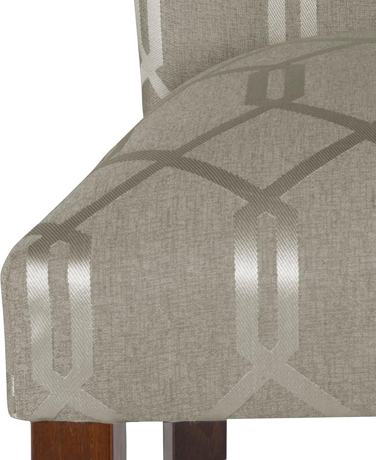 imageHomePop Classic Parsons Dining Chair Blue Geometric Set of 2Pewter Gray Cream Lattice Set of 2
