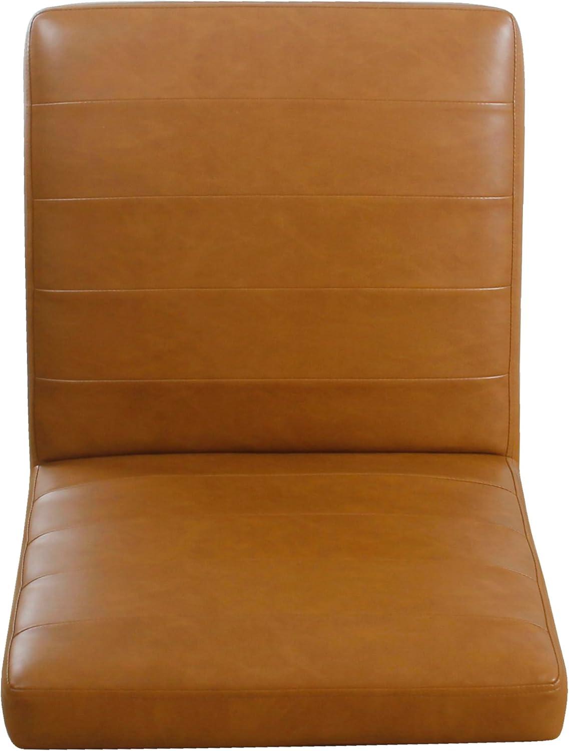 imageHomePop Parsons Classic Upholstered Accent Dining Chair Single Pack Light GreyBrown Faux Leather