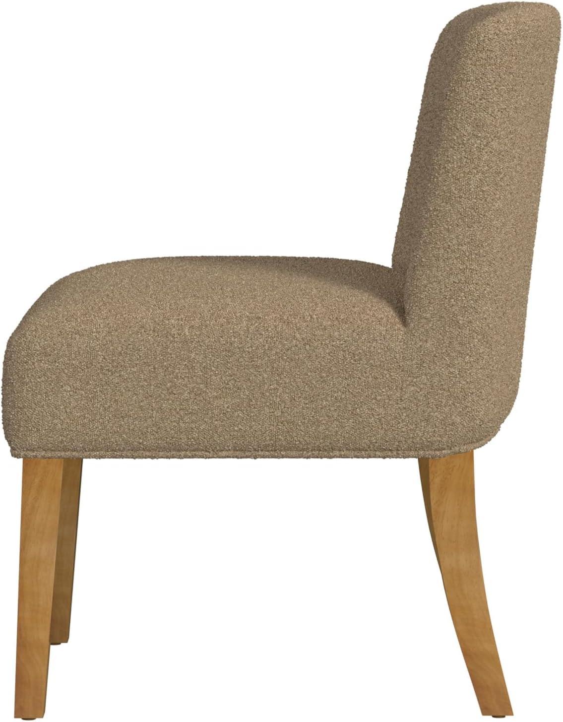 imageHomePop Parsons Classic Upholstered Accent Dining Chair Single Pack Light GreyBrown Khaki Boucle Single Pack