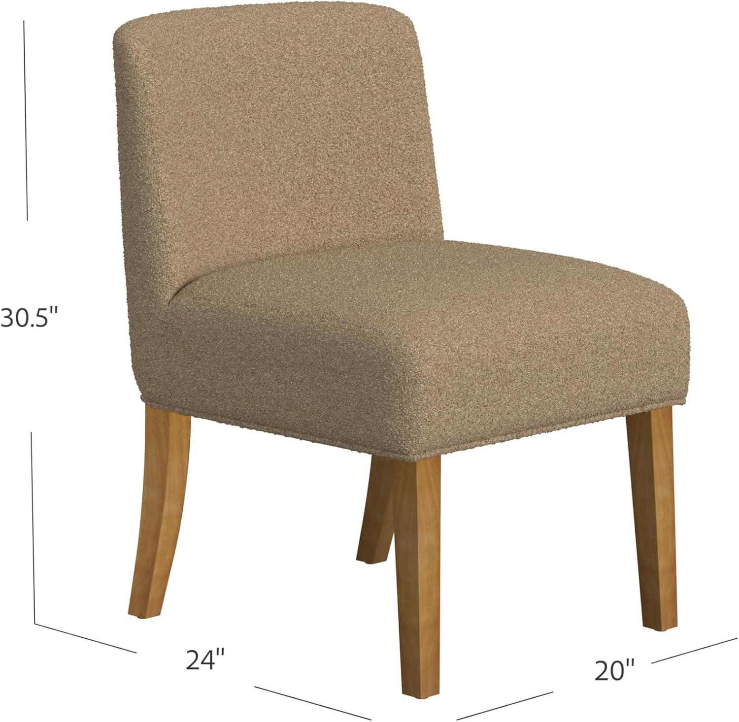 imageHomePop Parsons Classic Upholstered Accent Dining Chair Single Pack Light GreyBrown Khaki Boucle Single Pack