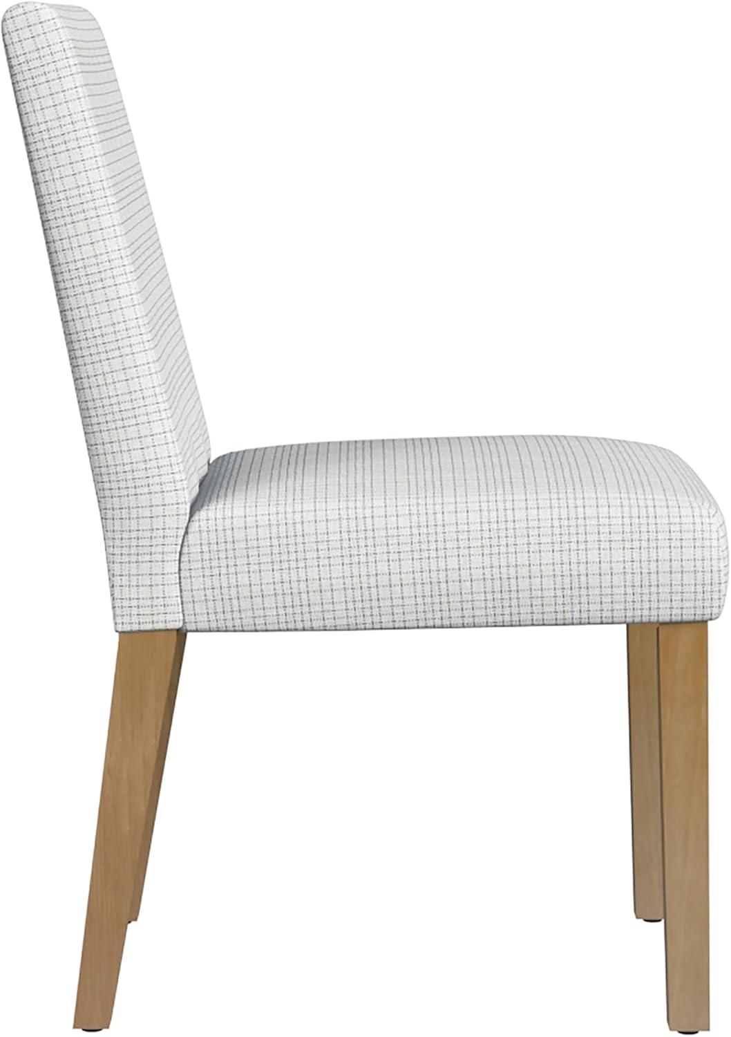 imageHomePop Parsons Classic Upholstered Accent Dining Chair Single Pack Light GreyCream Mini Grid Pattern
