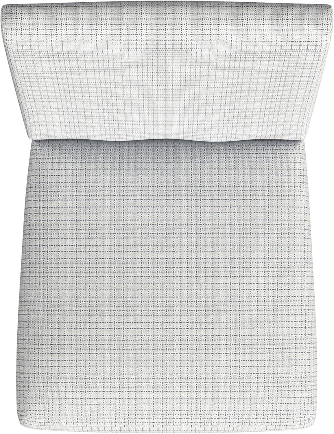 imageHomePop Parsons Classic Upholstered Accent Dining Chair Single Pack Light GreyCream Mini Grid Pattern
