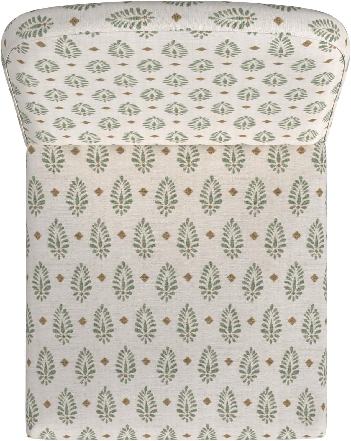 imageHomePop Parsons Classic Upholstered Accent Dining Chair Single Pack Light GreySage Paisley Medallion Single Pack