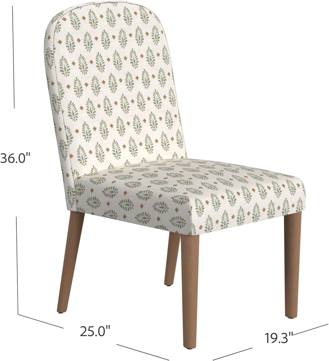imageHomePop Parsons Classic Upholstered Accent Dining Chair Single Pack Light GreySage Paisley Medallion Single Pack