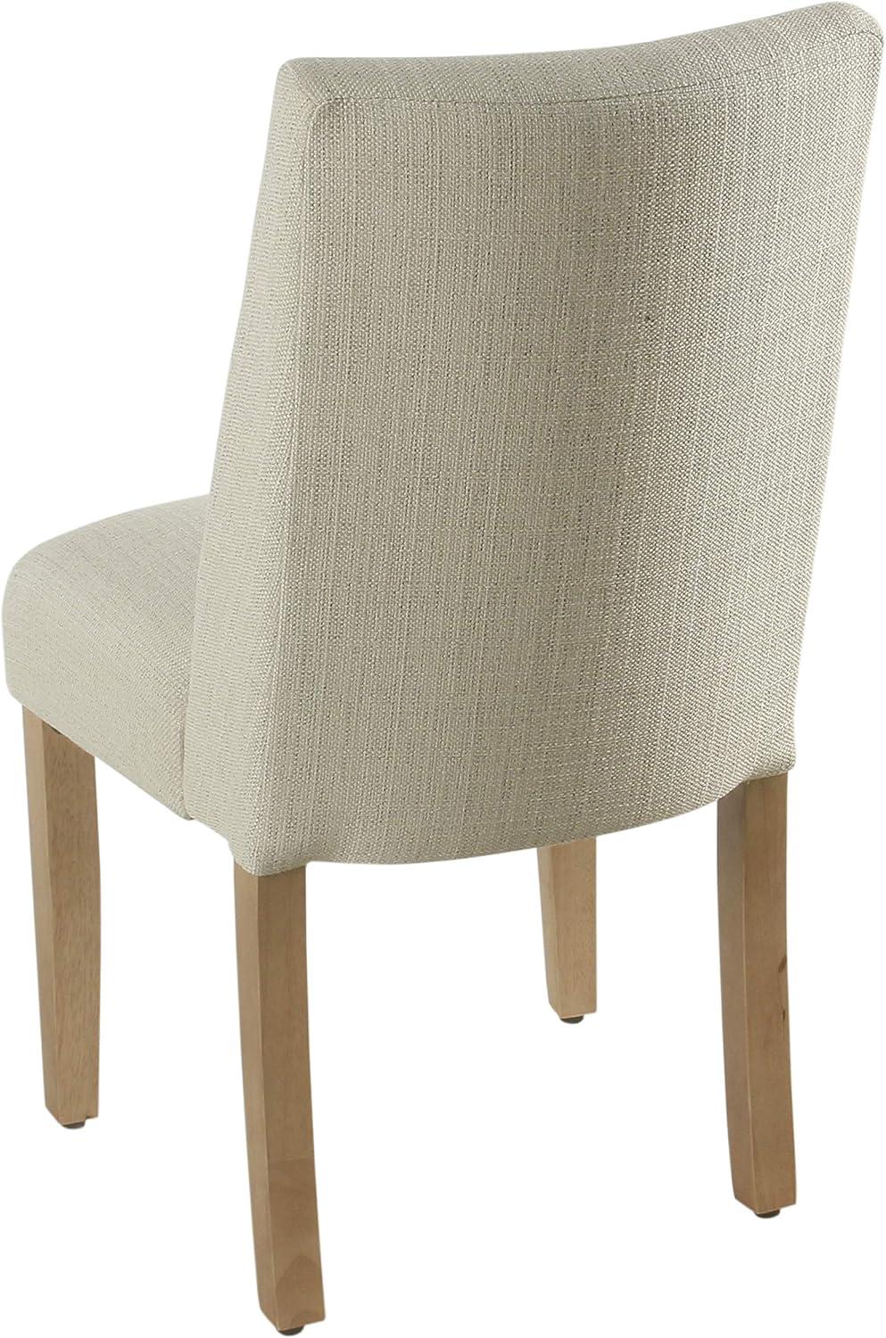 imageHomePop Parsons Classic Upholstered Accent Dining Chair Single Pack Light GreyStain Resistant Textured Linen Cream Single Pack