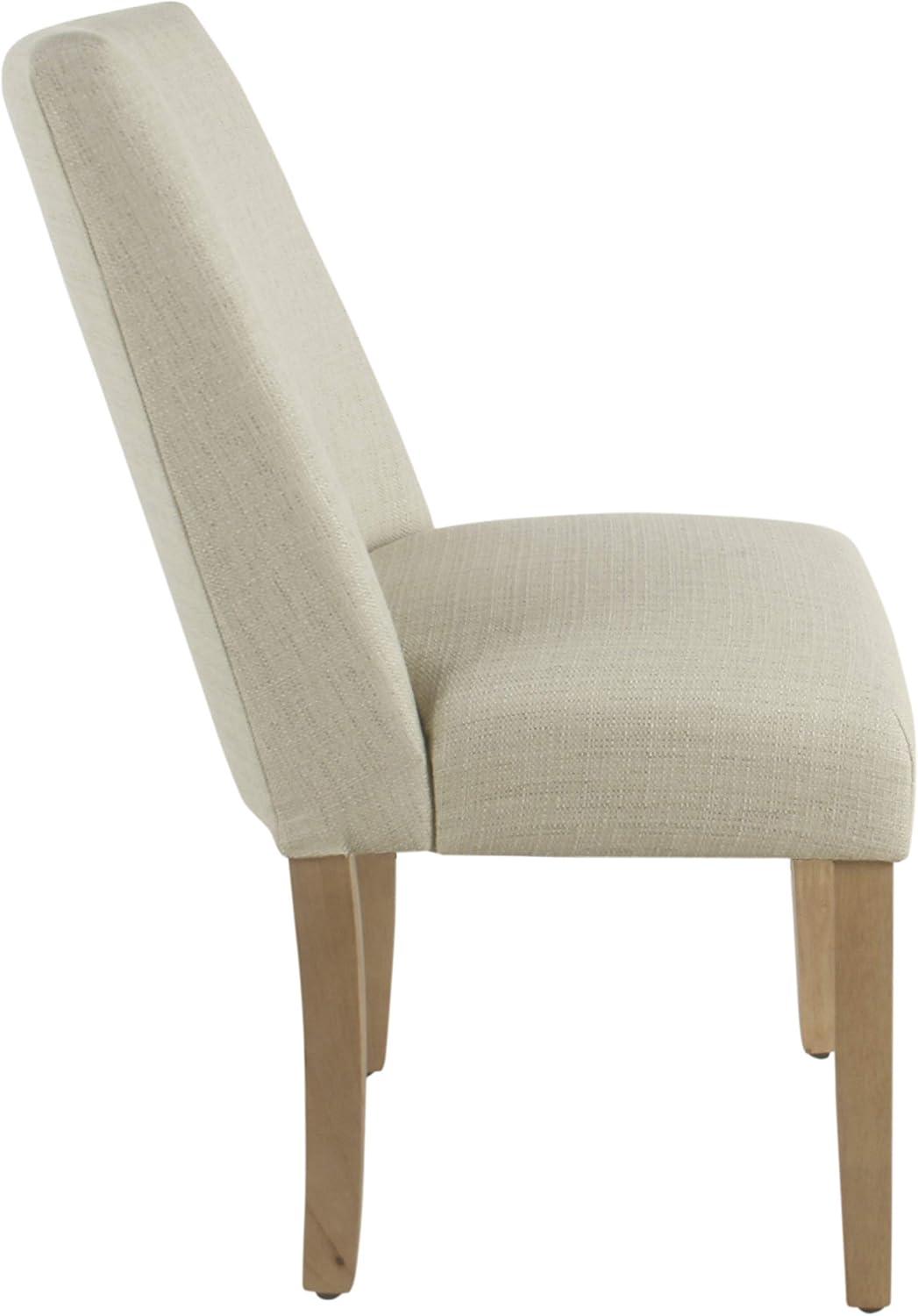 imageHomePop Parsons Classic Upholstered Accent Dining Chair Single Pack Light GreyStain Resistant Textured Linen Cream Single Pack