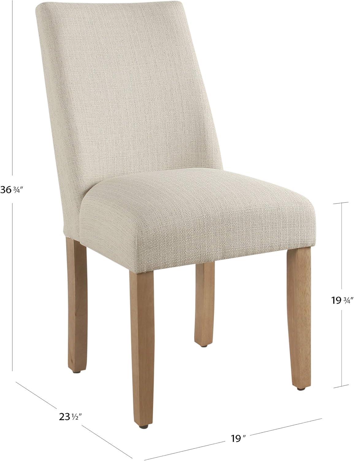 imageHomePop Parsons Classic Upholstered Accent Dining Chair Single Pack Light GreyStain Resistant Textured Linen Cream Single Pack