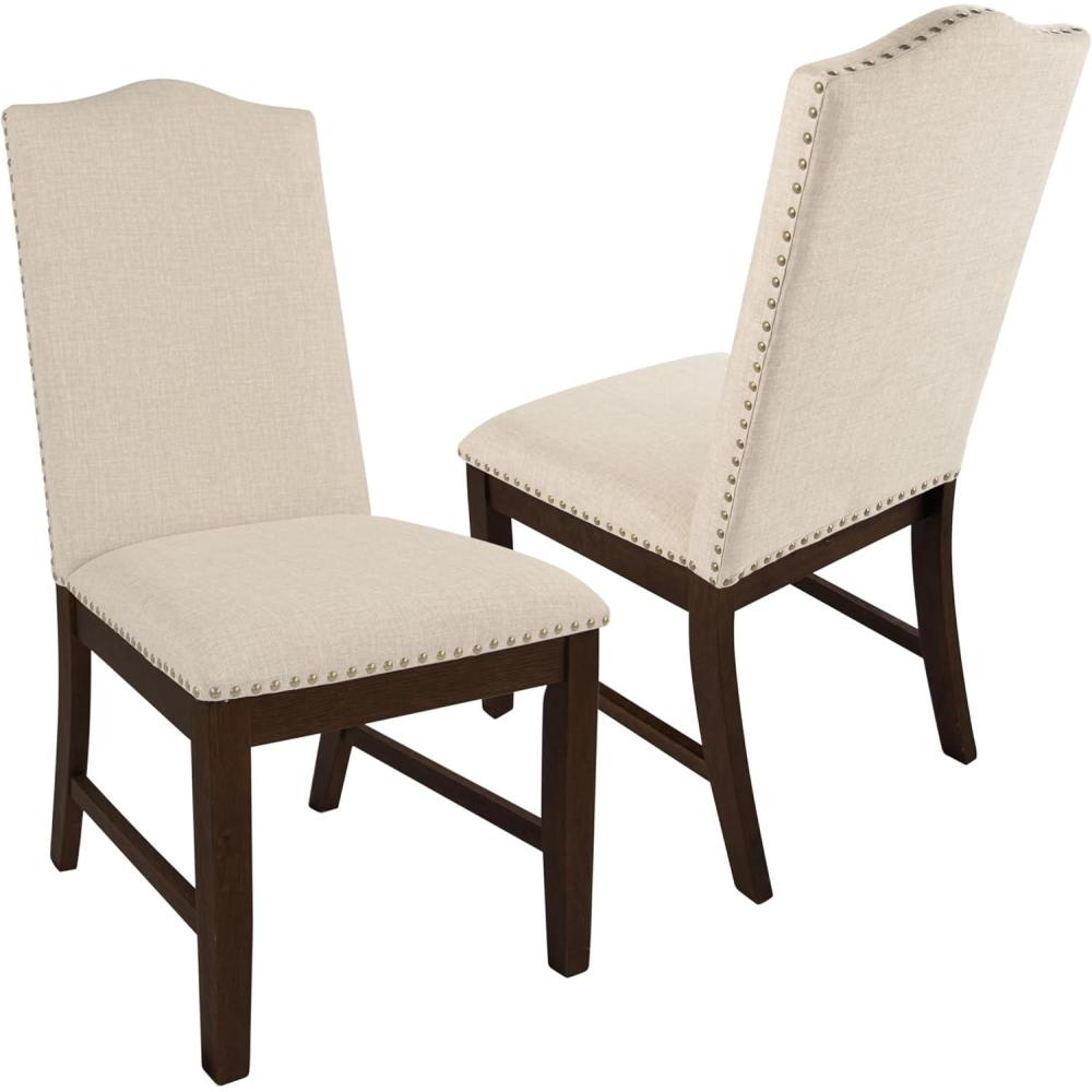 imageHomePop Classic Parsons Dining Chair Blue Geometric Set of 2Beige Woven