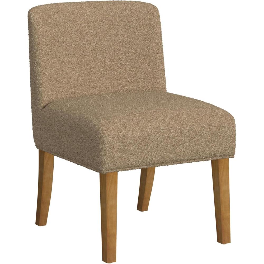 imageHomePop Parsons Classic Upholstered Accent Dining Chair Single Pack Light GreyBrown Khaki Boucle Single Pack