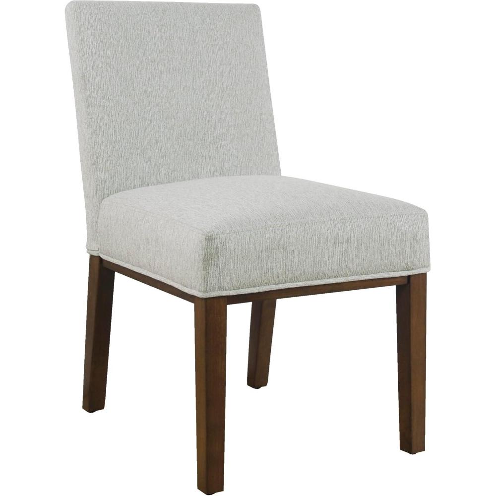 imageHomePop Parsons Classic Upholstered Accent Dining Chair Single Pack Light GreyFog Grey Linen