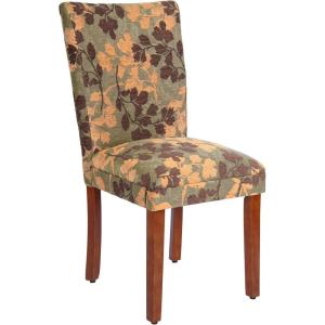HomePop Parsons Classic Upholstered Accent Dining Chair, Single Pack, Light Grey(Brown Sage Leaf)