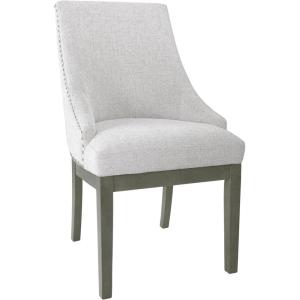 HomePop Parsons Classic Upholstered Accent Dining Chair, Single Pack, Light Grey(Neutral Textured Solid)