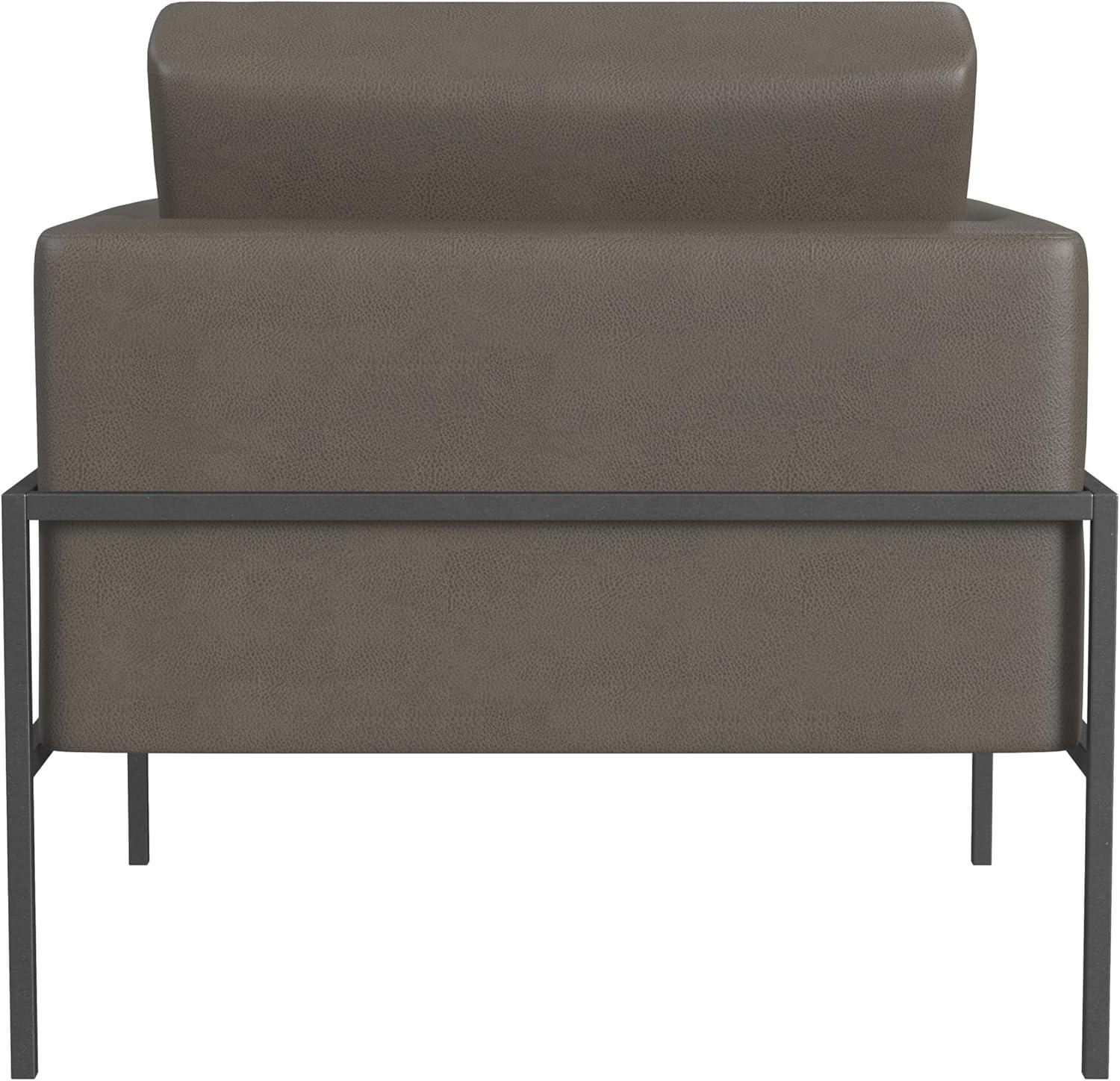 imageHomePop Modern Metal Frame Accent ChairHomepop Home DcorAccent Chairs for Living Room amp Bedroom Pewter Gray Faux LeatherPewter Gray Faux Leather