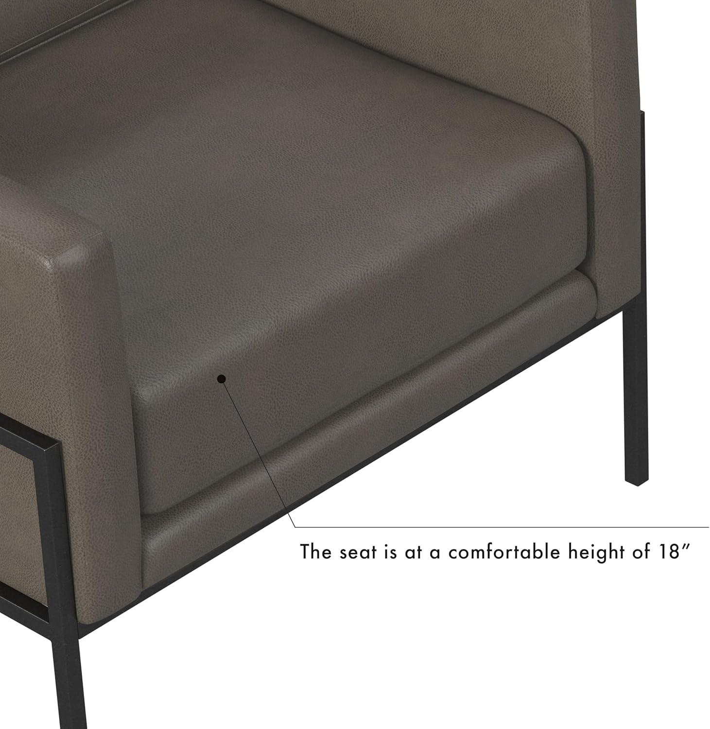 imageHomePop Modern Metal Frame Accent ChairHomepop Home DcorAccent Chairs for Living Room amp Bedroom Pewter Gray Faux LeatherPewter Gray Faux Leather