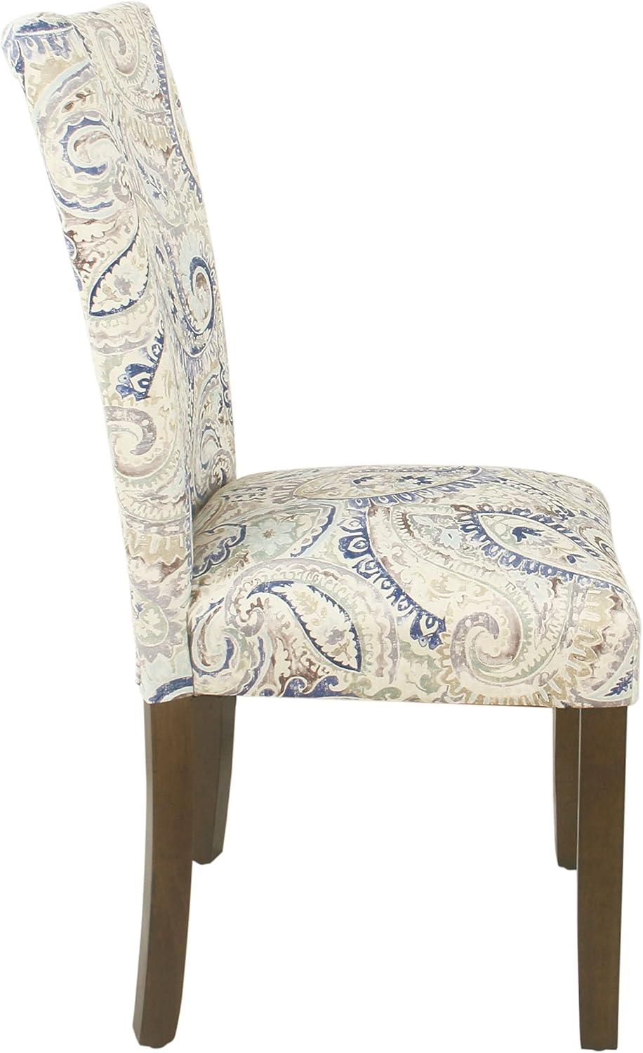 imageHomePop Parsons Upholstered Accent Dining Chair Set of 2 Black Faux LeatherBlue Velvet