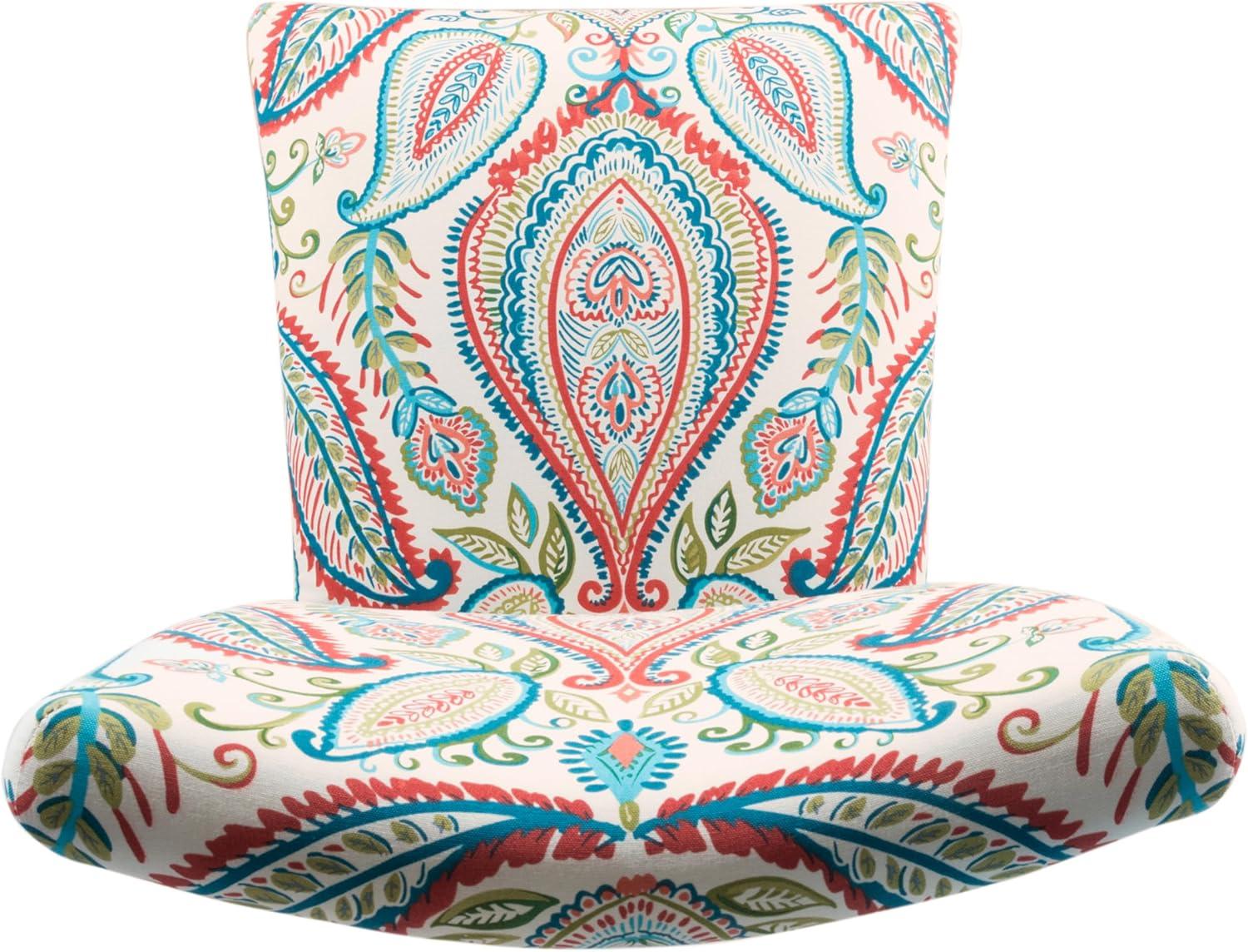 imageHomePop Parsons Upholstered Accent Dining Chair Set of 2 Black Faux LeatherColorful Pasley