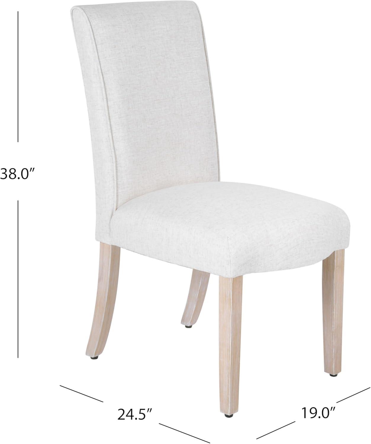imageHomePop Parsons Upholstered Accent Dining Chair Set of 2 Black Faux LeatherCream Textured Wovenset of 2