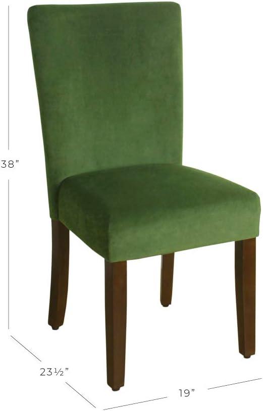 imageHomePop Parsons Upholstered Accent Dining Chair Set of 2 Black Faux LeatherDark Green