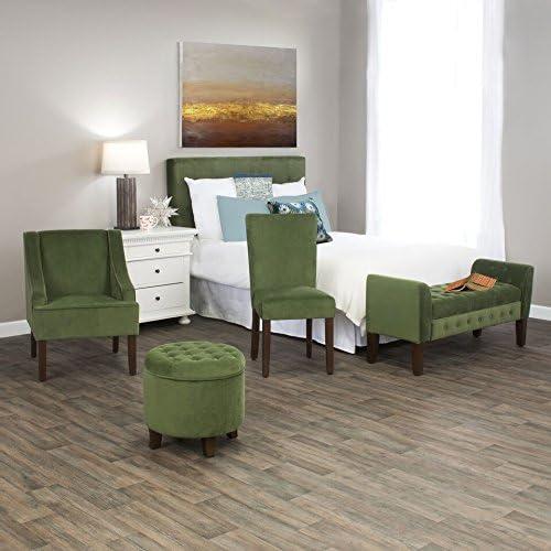 imageHomePop Parsons Upholstered Accent Dining Chair Set of 2 Black Faux LeatherDark Green