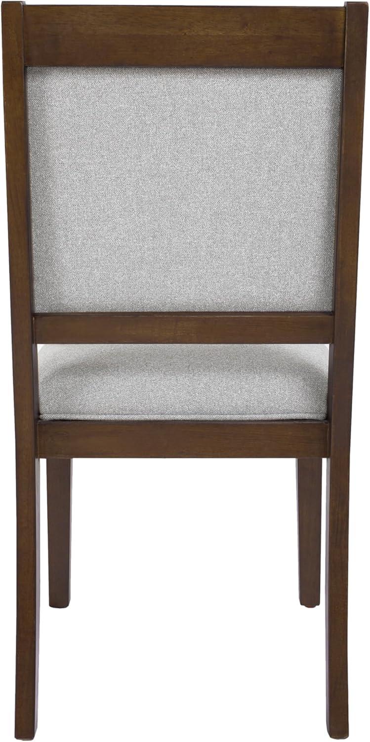 imageHomePop Parsons Upholstered Accent Dining Chair Set of 2 Black Faux LeatherGray Solid Woven Set of 2