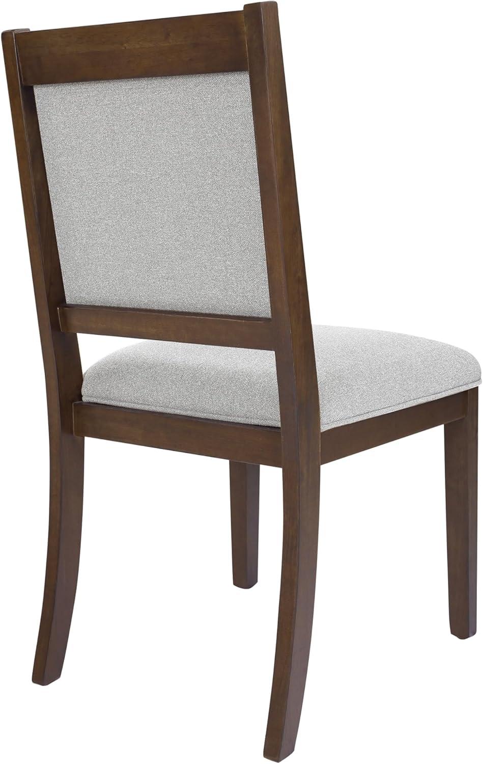 imageHomePop Parsons Upholstered Accent Dining Chair Set of 2 Black Faux LeatherGray Solid Woven Set of 2
