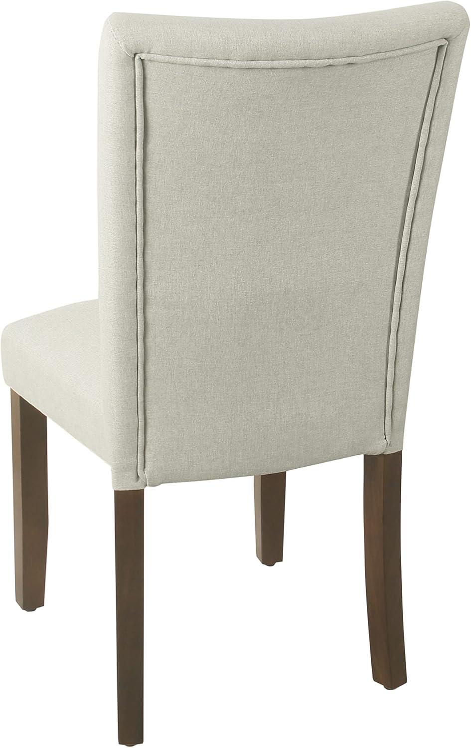 imageHomePop Parsons Upholstered Accent Dining Chair Set of 2 Black Faux LeatherGray Woven