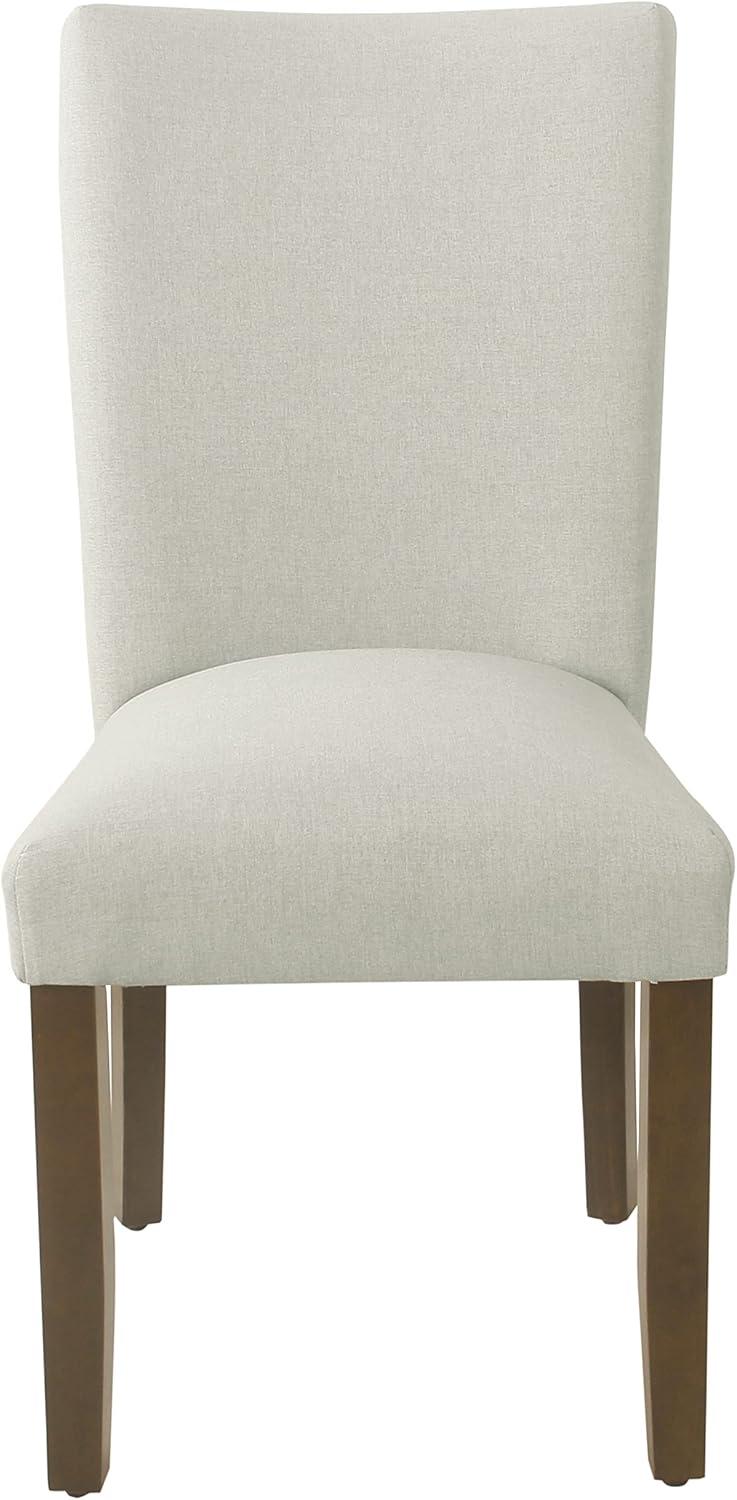 imageHomePop Parsons Upholstered Accent Dining Chair Set of 2 Black Faux LeatherGray Woven